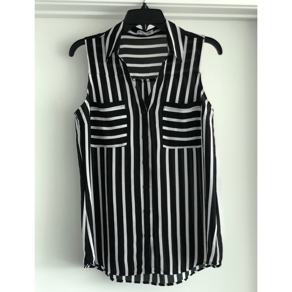 Express Striped Portofino Sleeveless Shirt - Sz M